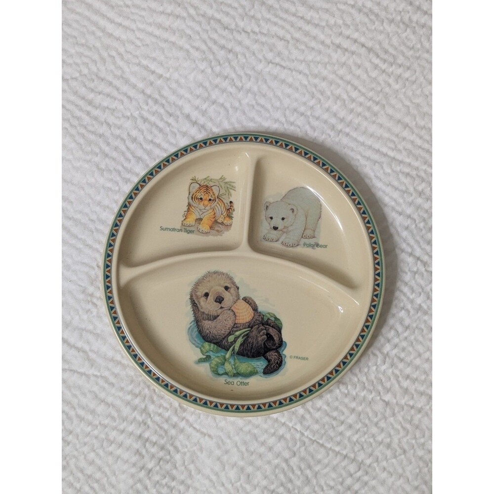 Selandia Wildlife Babies Melamine Divided Toddler/Kids Plate